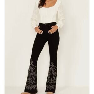 Idyllwind by Miranda Lambert Silver Embroidered Flare Jeans